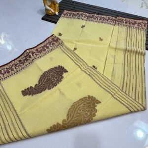 Tant Banarasi Cotton Handloom Saree - Yellow