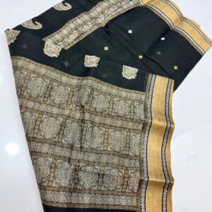 Tant Banarasi Cotton Handloom Saree - Black