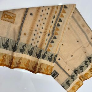 Tant Banarasi Cotton Handloom Saree - Beige