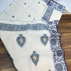 Tant Banarasi Cotton Handloom Saree - White