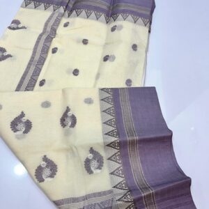 Tant Banarasi Cotton Handloom Saree - Cream