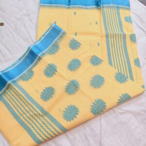 Tant Banarasi Cotton Handloom Saree - Yellow