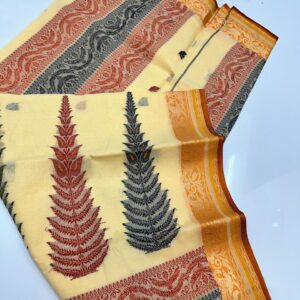 Tant Banarasi Cotton Handloom Saree - Yellow