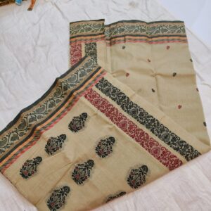 Tant Banarasi Cotton Handloom Saree - Beige