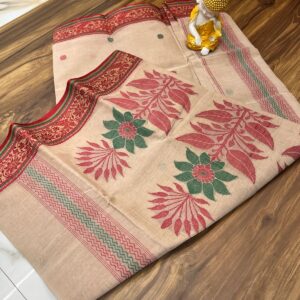 Tant Banarasi Cotton Handloom Saree - Beige