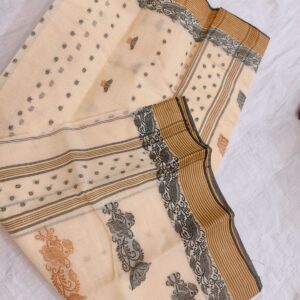 Tant Banarasi Cotton Handloom Saree - Beige