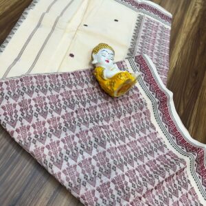 Tant Banarasi Cotton Handloom Saree - Cream