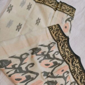 Tant Banarasi Cotton Handloom Saree - Cream