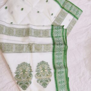 Tant Banarasi Cotton Handloom Saree - White