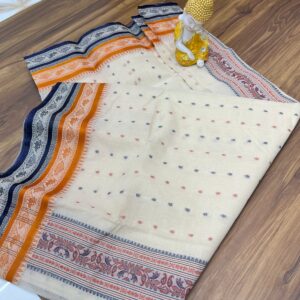 Tant Banarasi Cotton Handloom Saree - White