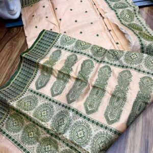 Tant Banarasi Tussar Silk Handloom Saree - Peach