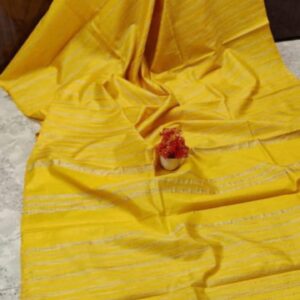 Tussar Ghicha Handloom Silk Saree - Yellow