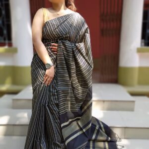 Tussar Ghicha Handloom Silk Saree - Blue