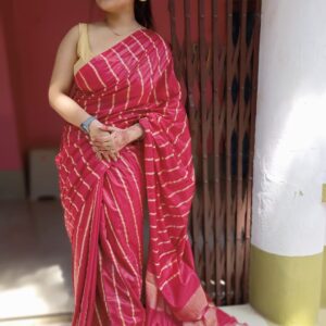 Tussar Ghicha Handloom Silk Saree - Pink