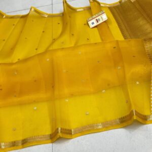 Pure Organza Silk Saree - Yellow