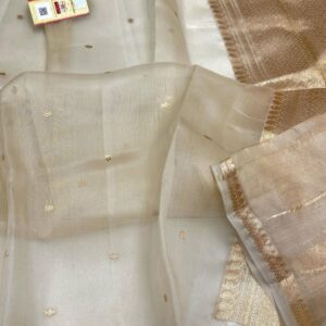Pure Organza Silk Saree - Cream