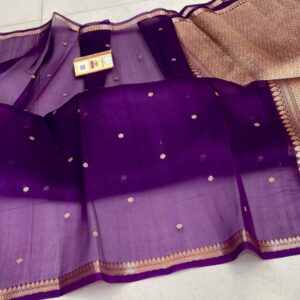 Pure Organza Silk Saree - Violet