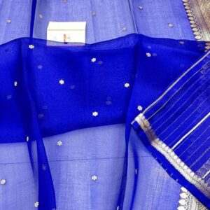 Pure Organza Silk Saree - Blue