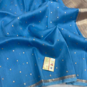 Pure Organza Silk Saree - Blue