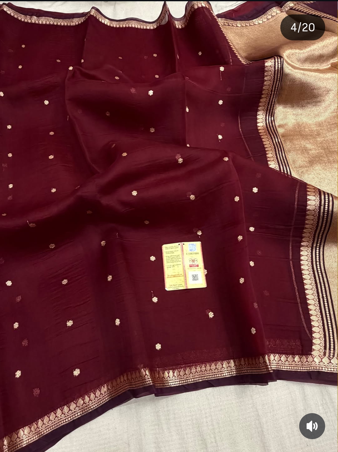 Pure Organza Silk Saree - Maroon