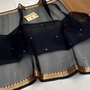 Pure Organza Silk Saree - Black