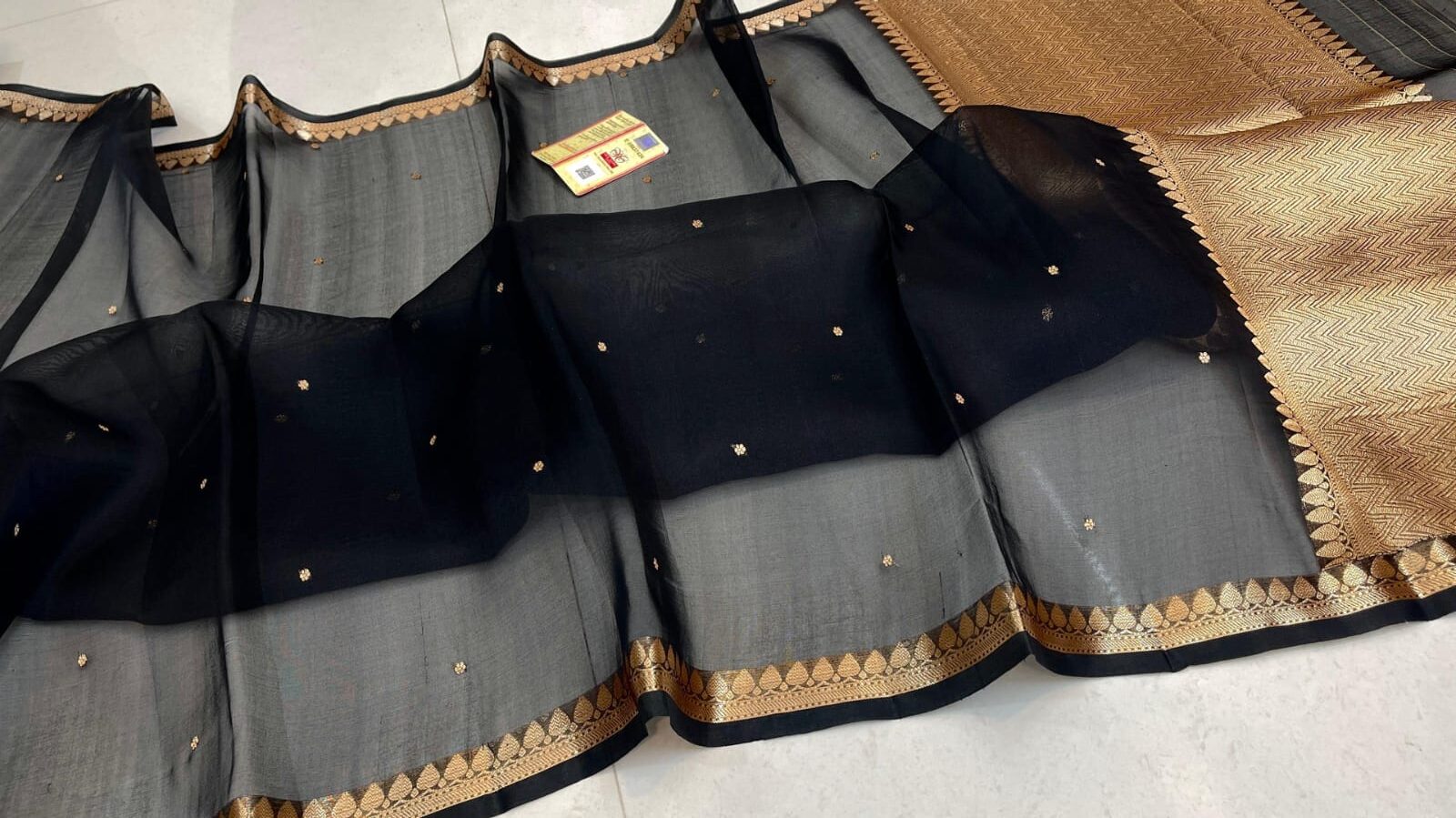 Pure Organza Silk Saree - Black