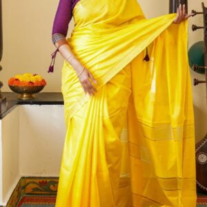 Pure Tussar Silk Saree - Yellow