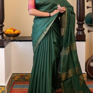 Pure Tussar Silk Saree - Green