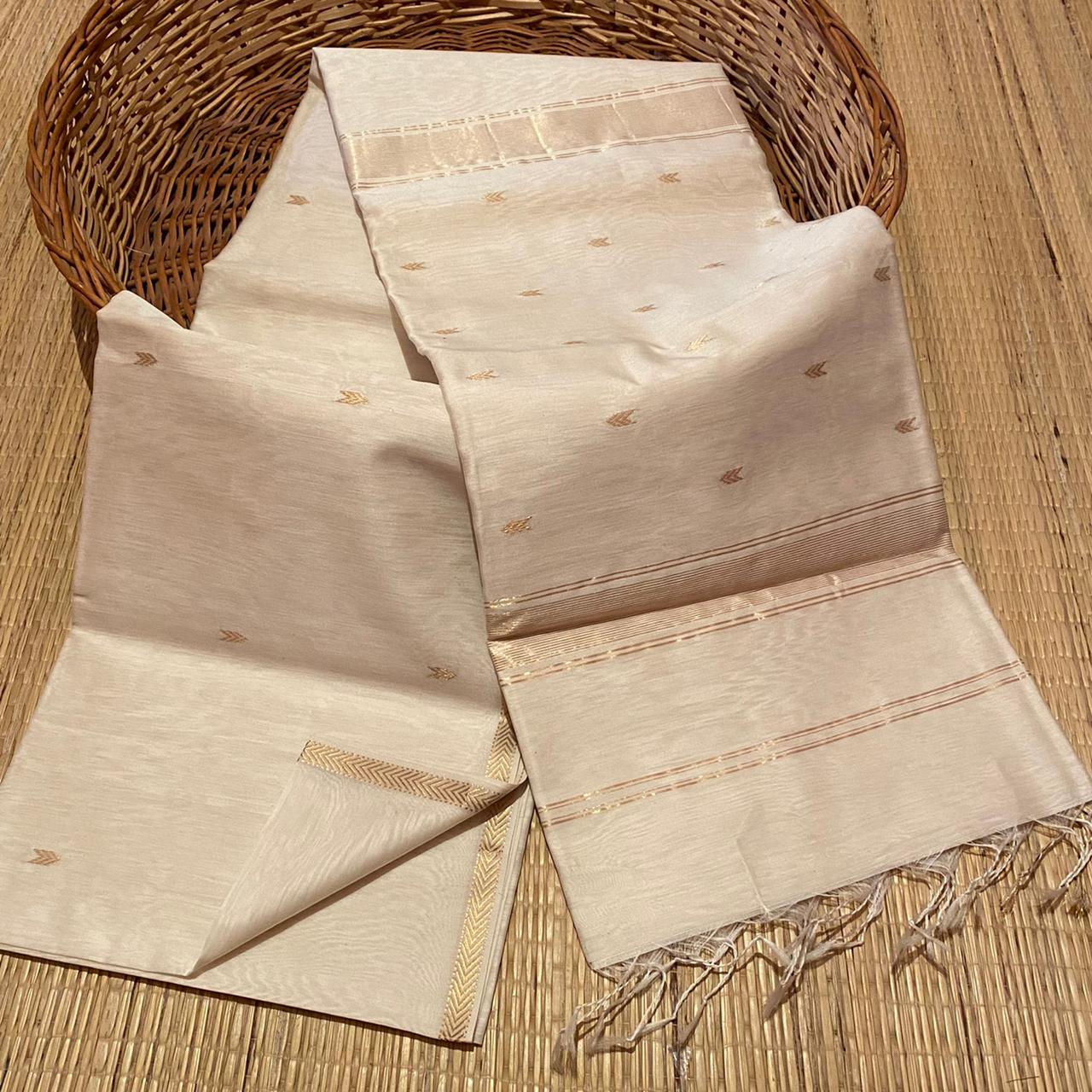 Cotton Silk Saree - Cream
