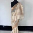 MAHATI Tussar Muga Silk Saree - Cream