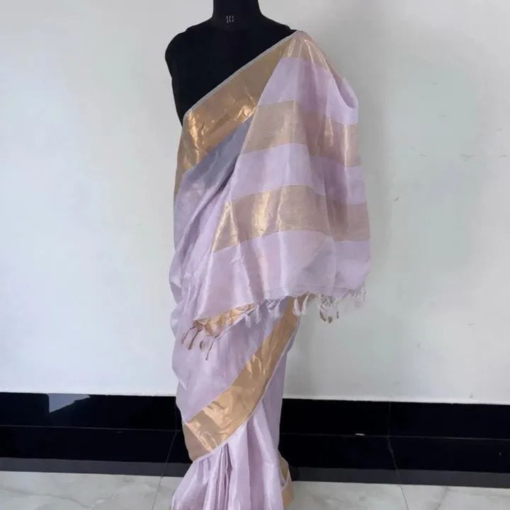 MAHATI Tussar Muga Silk Saree - Lavender