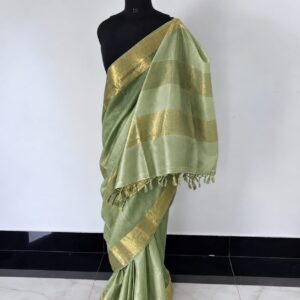 MAHATI Tussar Muga Silk Saree - Green