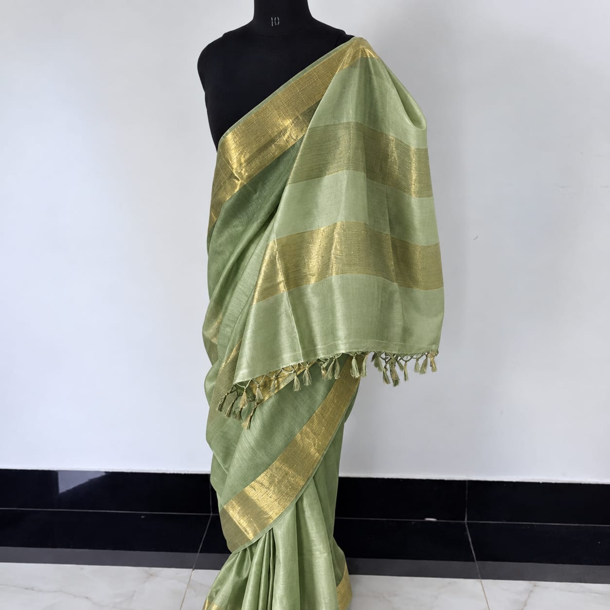 MAHATI Tussar Muga Silk Saree - Green