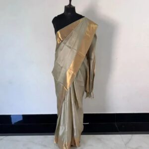 MAHATI Tussar Muga Silk Saree - Green