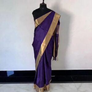 MAHATI Tussar Muga Silk Saree - Violet