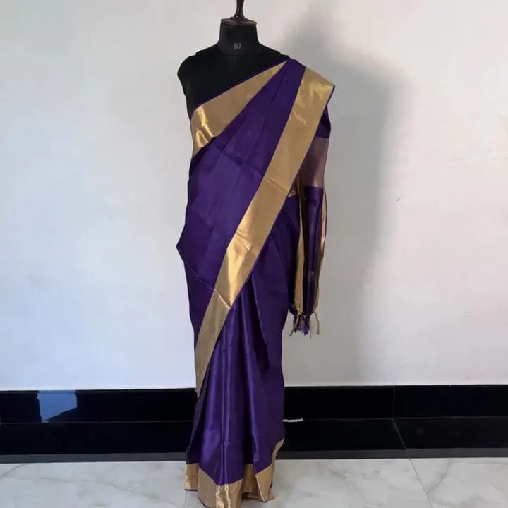 MAHATI Tussar Muga Silk Saree - Violet
