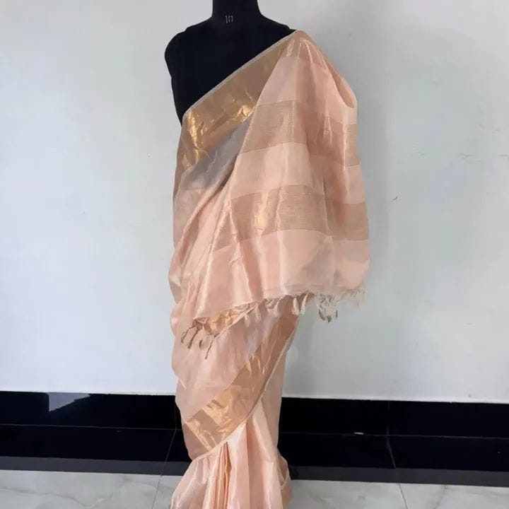 MAHATI Tussar Muga Silk Saree - Peach