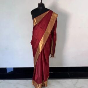 MAHATI Tussar Muga Silk Saree - Red