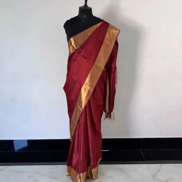 MAHATI Tussar Muga Silk Saree - Red