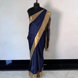 MAHATI Tussar Muga Silk Saree - Blue