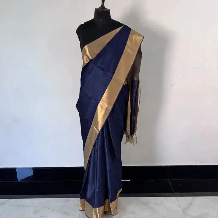 MAHATI Tussar Muga Silk Saree - Blue