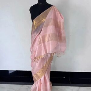 MAHATI Tussar Muga Silk Saree - Pink