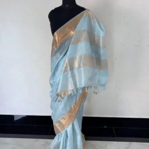 MAHATI Tussar Muga Silk Saree - Blue