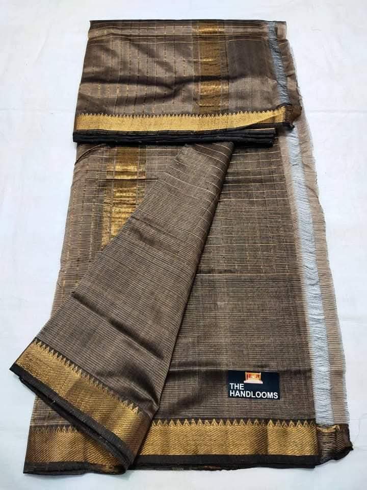MAHATI Cotton Silk Saree - Brown