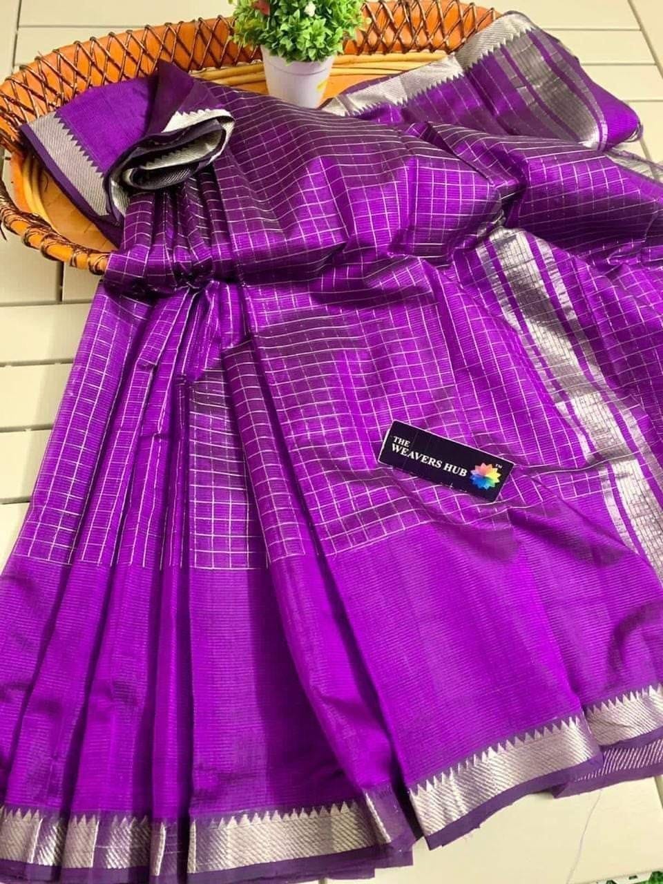 MAHATI Cotton Silk Saree - Magenta