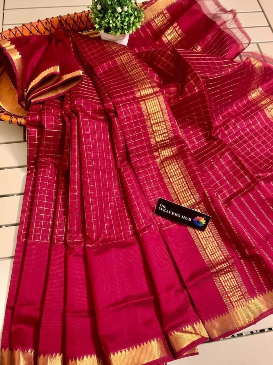 MAHATI Cotton Silk Saree - Red
