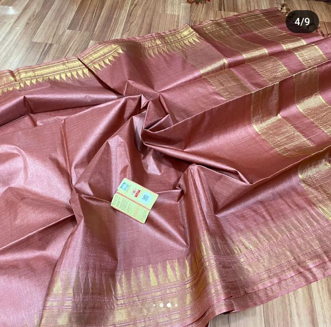 MAHATI Cotton Silk Saree - Peach