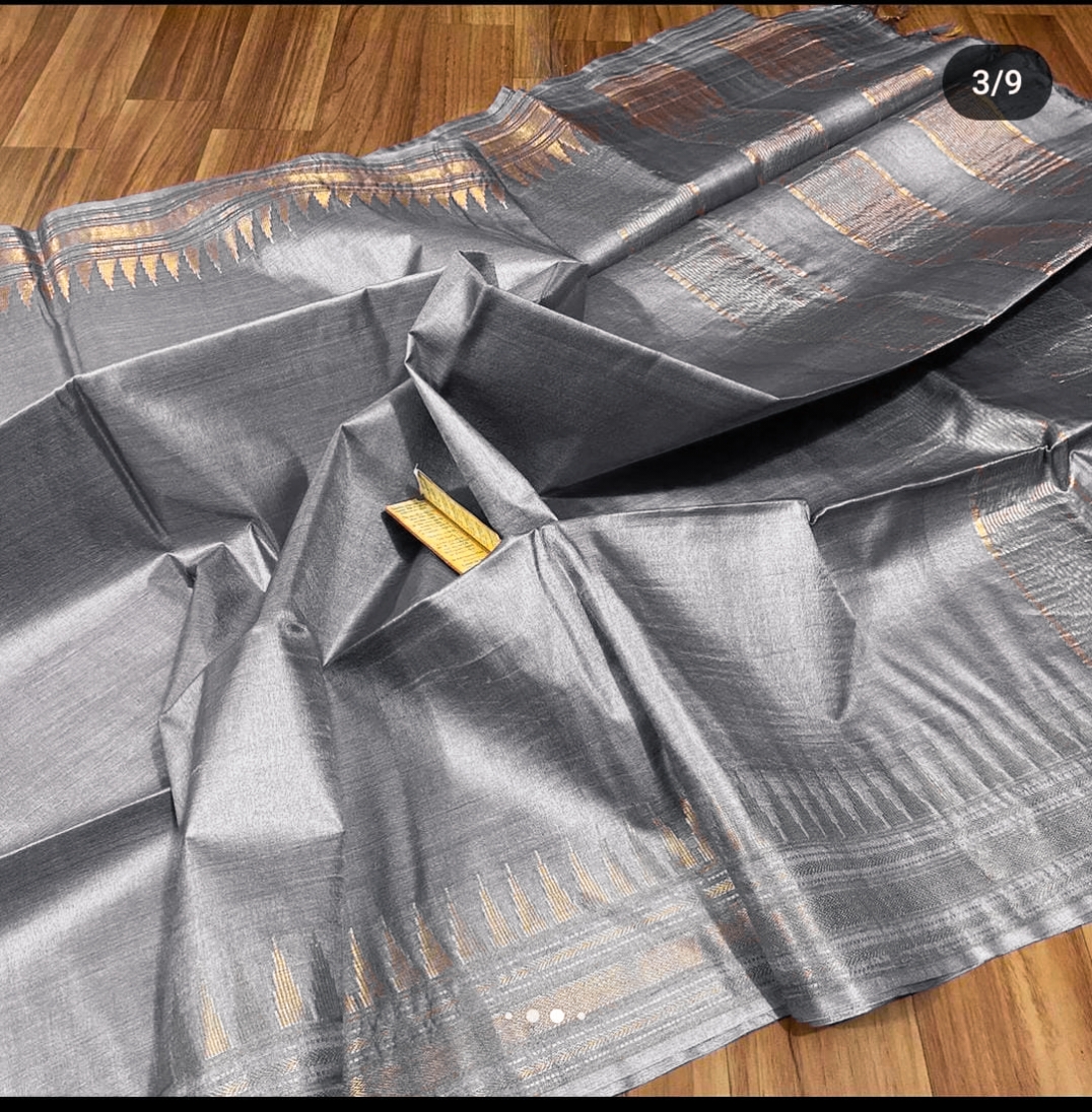 MAHATI Cotton Silk Saree - Grey