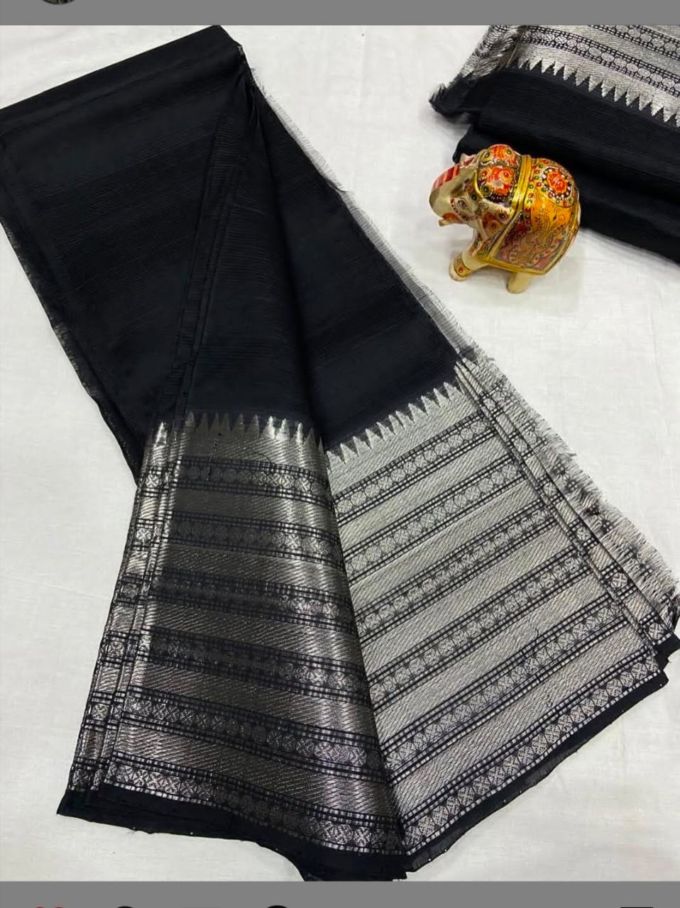 MAHATI Cotton Silk Saree - Black