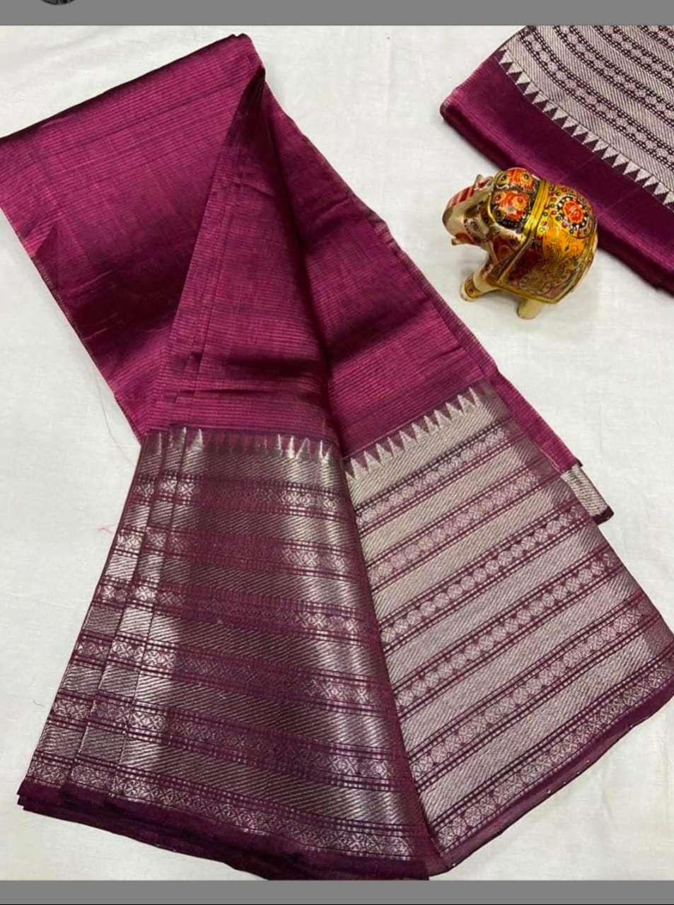 MAHATI Cotton Silk Saree - Wine